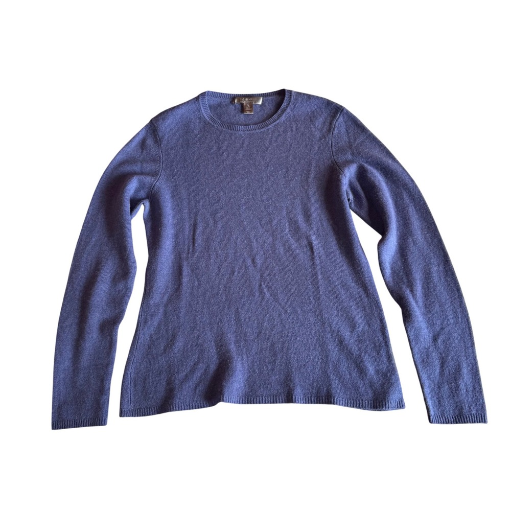 Charter Club 100% Cashmere Sweater Purple Crewneck Pullover 2-Ply Womens Medium